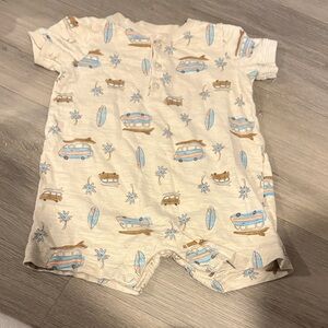 Carter's Cream and Blue Surf Print Bodysuit